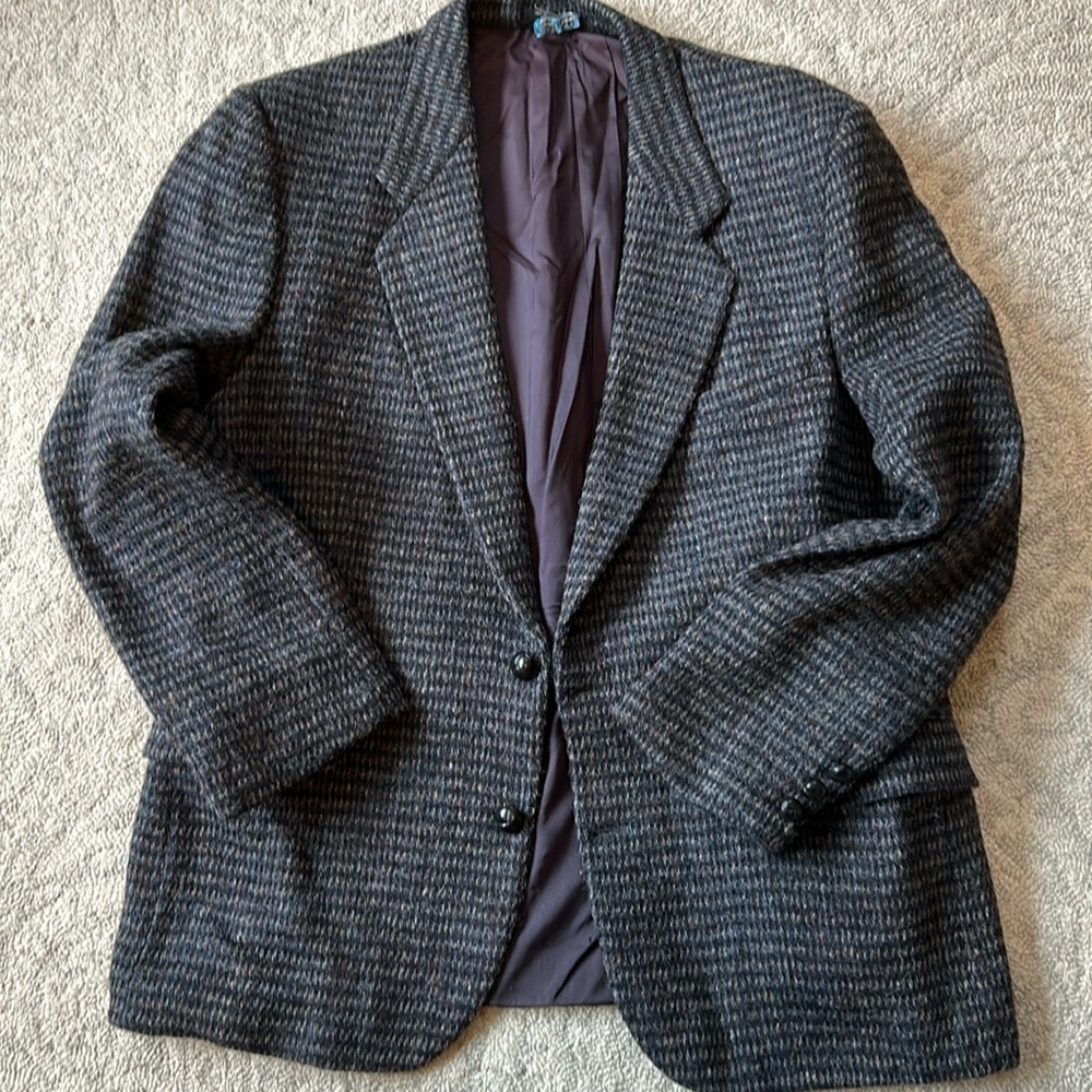Vintage Wool Harris Tweed Blazer Size 44